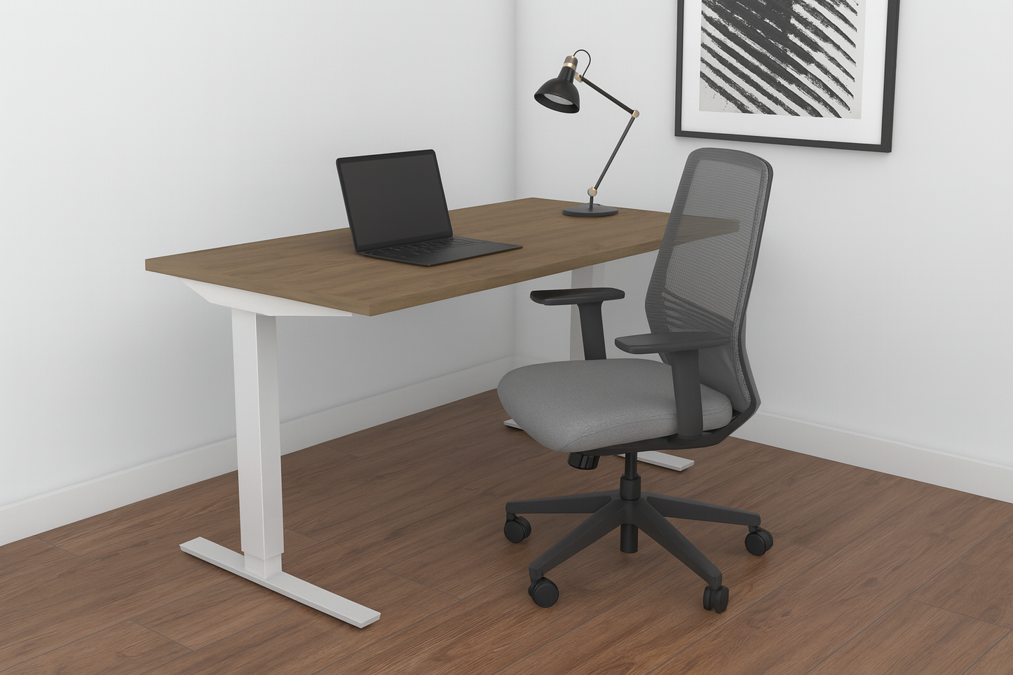 Height Adjustable Desk, 3 Stage, 30"D x 60W