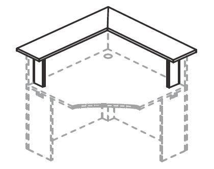 Treo, Two Piece Corner Counter for 36" Corner