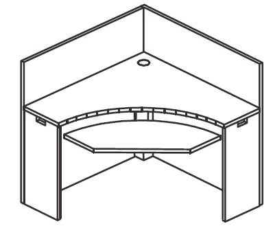 Treo, Gallery Corner with Integrated Keyboard, Conn.