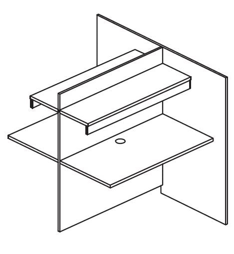 Add-on Double Study Carrel w/ Shelf