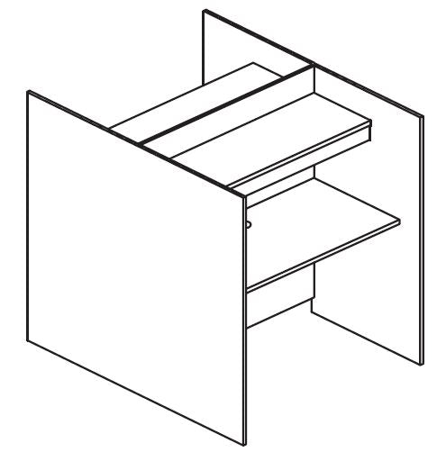 Stand Alone Double Study Carrel w/ Shelf