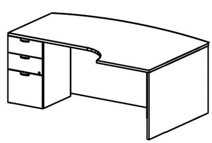 Treo, Extended Corner Desk w/ BBF Floor Ped (left)