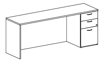 Treo, Knee Space Credenza (Full Mod) w/ BBF Ped