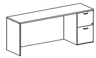 Treo, Knee Space Credenza (Full Mod) w/ FF Ped