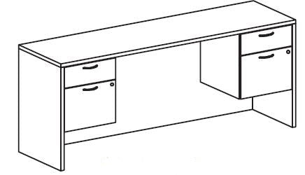 Treo, Knee Space Credenza (Full Mod) w/ 2 BF Peds