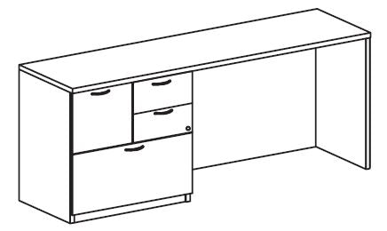 Treo, Knee Space Credenza (Full Mod) w/ Multifile