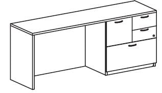 Treo, Knee Space Credenza (Full Mod) w/ Multifile