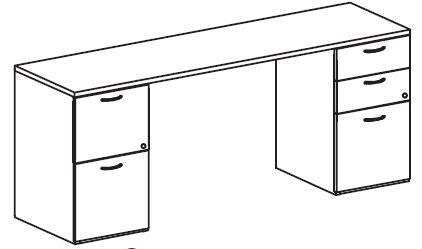 Treo, Knee Space Credenza (Part Mod) w/ FF & BBF Ped
