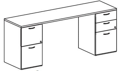 Treo, Knee Space Credenza (Part Mod) w/ FF & BBF Ped