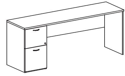 Treo, Knee Space Credenza (Part Mod) w/ FF Ped