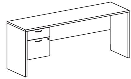 Treo, Knee Space Credenza (Part Mod) w/ BF Ped