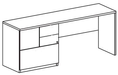 Treo, Knee Space Credenza (Wall Acc Mod) w/ Multifile