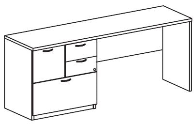 Treo, Knee Space Credenza (Part Mod) w/ Multifile