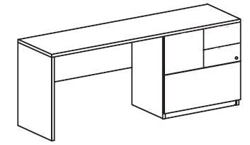 Treo, Knee Space Credenza (Wall Acc Mod) w/ Multifile