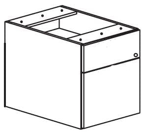 Treo, Hanging Pedestal, Box/File, w/ Lock