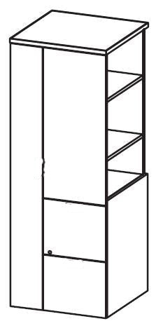 Treo, Tall Multi-Storage (left) w/ Side Bookcase