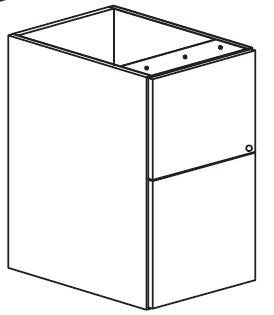 Treo, Floor Pedestal, File/File, w/ Lock, Worksurface Supporting