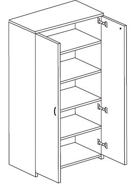 Treo, Personal Storage, 1 Fxd/3 Adj Shlvs