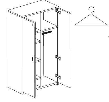 Treo, 1/2 Stor & 1/2 Wardrobe 1 Fxd/3 Adj Shlvs