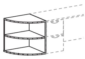 Treo, 1/4 Round Bookcases (Desk Ht)