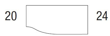 Treo, Lt Curved Top, Wall Acc. Mod, 1 rec/1 full leg Jn