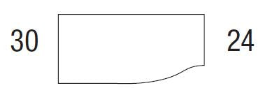 Treo, Rt Curved Top, Wall Acc. Mod, 2 rec legs Jn