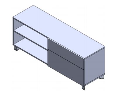 Low Credenza, Open / Box File, Edge Feet