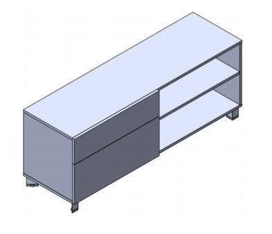 Low Credenza, Open / Box File, Edge Feet
