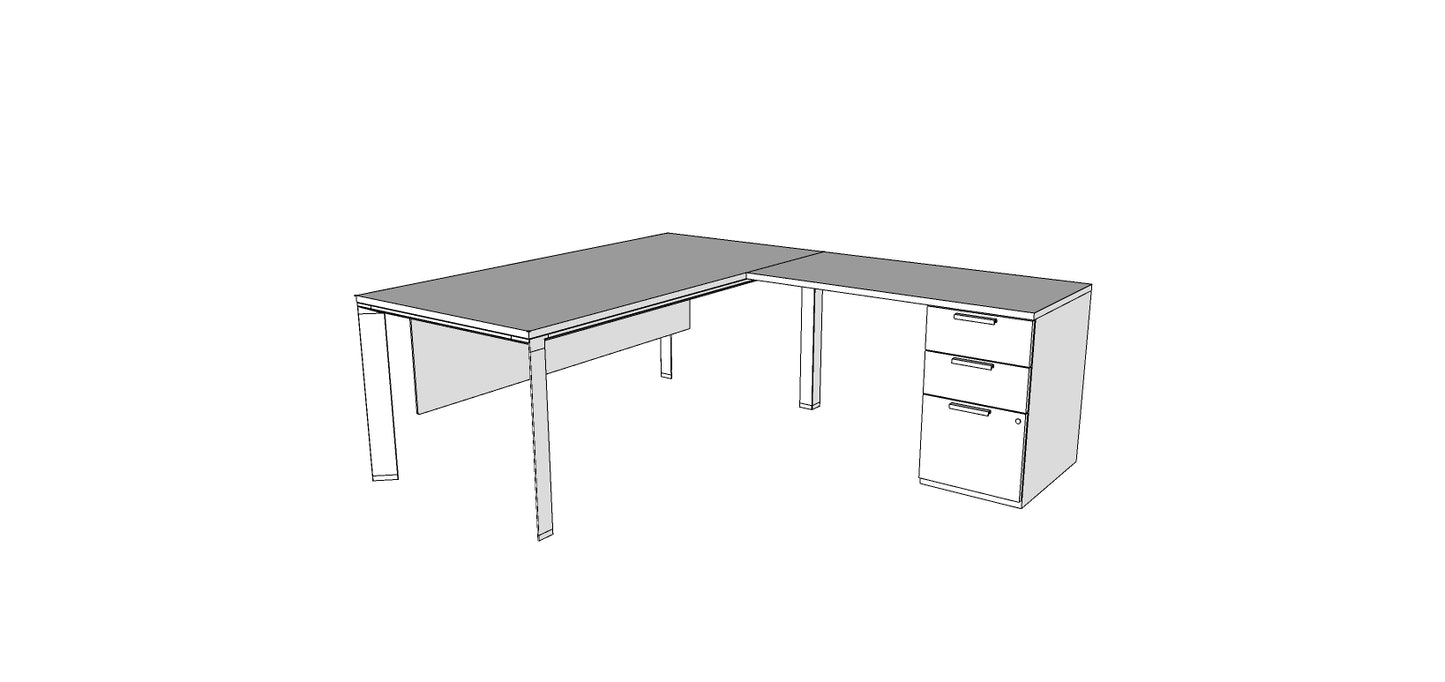 Edge Executive L-Desk with U-Leg