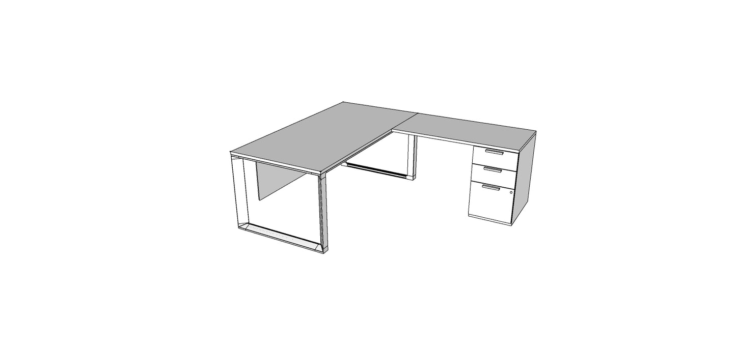 Edge Executive L-Desk with O-Leg