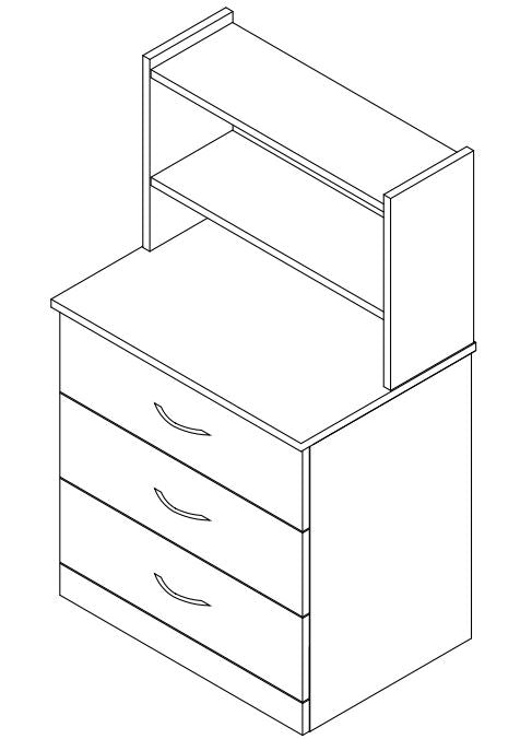 Scandinavian Series - Hutch 27"H for Dresser