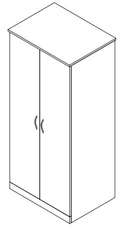 Modern Series - Wardrobe Full Doors - 1 Inside Drawer 32" Wide
