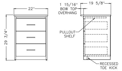 Scandinavian Series - Cabinet Bedside 1 Drawer Open