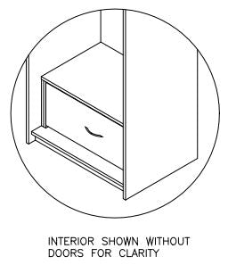 Scandinavian Series - Wardrobe Full Doors with 1 Inside Drawer 32" W