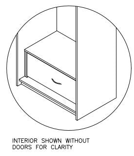 Scandinavian Series - Wardrobe Full Doors with 1 Inside Drawer 36" W