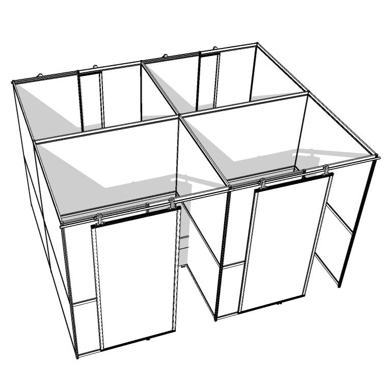 IA003 - Quad Enclosed Offices/Rooms with Sliding Doors
