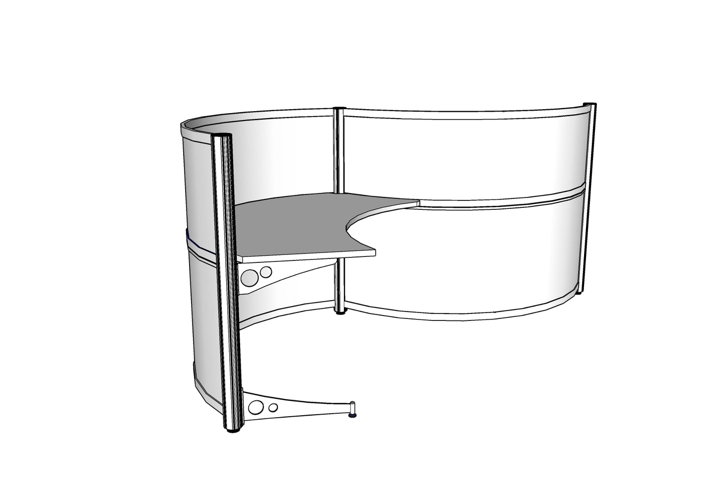 Orbit Curved Carrel Typical PB008