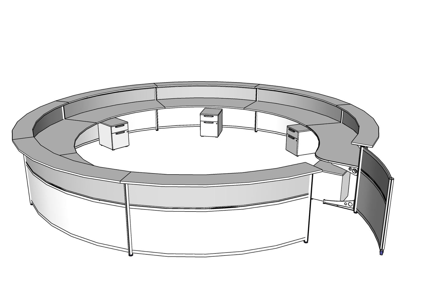 Large Multi Person Curved Circular Reception PBR006