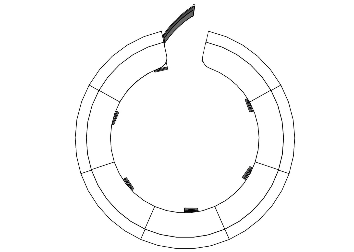 Large Multi Person Curved Circular Reception PBR006
