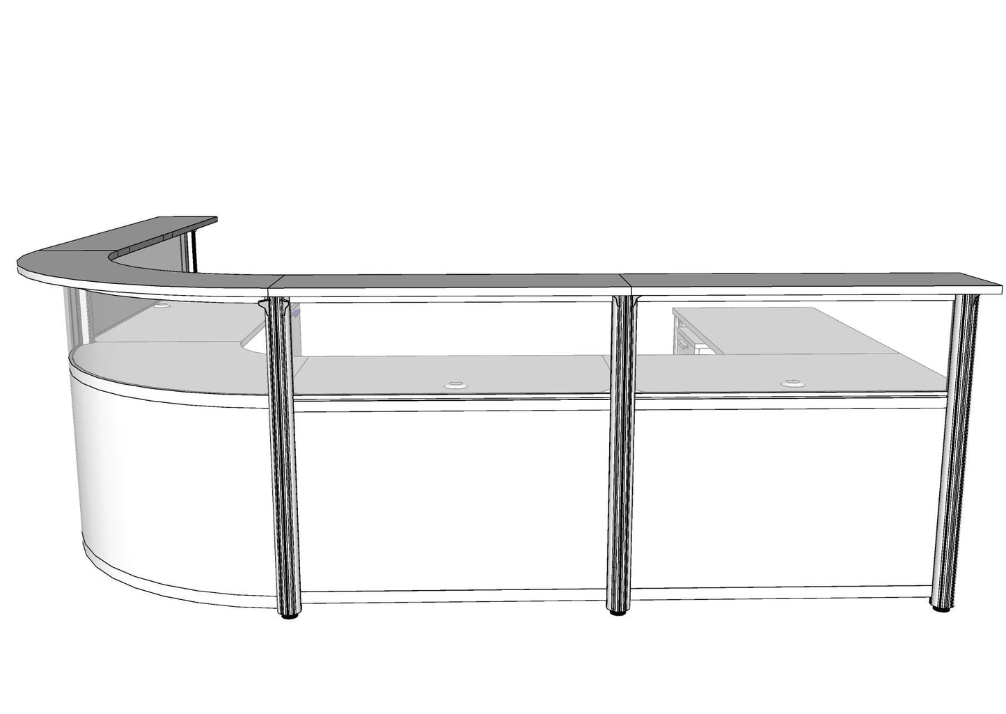 Curved Beam Corner Reception with Curved Front and Return PBR009
