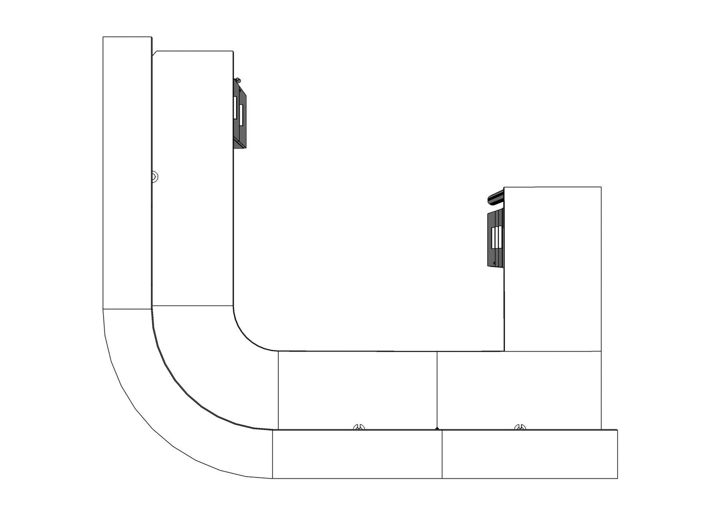 Curved Beam Corner Reception with Curved Front and Return PBR009