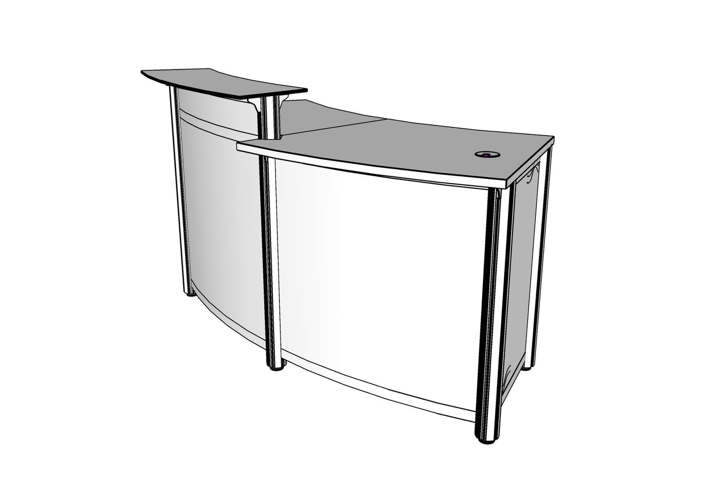 Small Curved Reception with Step Down - PBR012
