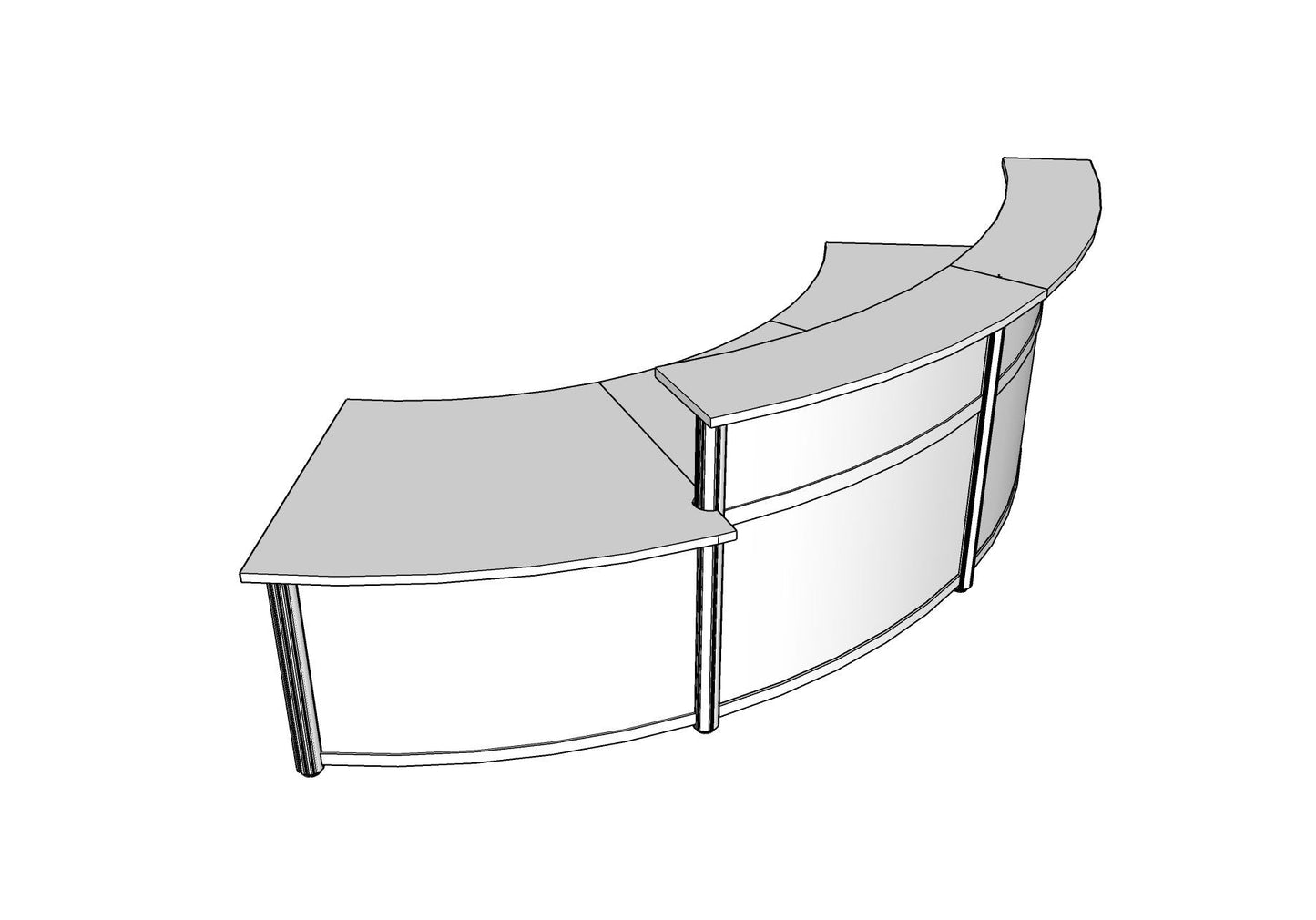 Curved Beam, Corner Reception with Front Curve PBR016