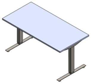 Clever, Electric Height Adj Table, T-Leg, with Surface