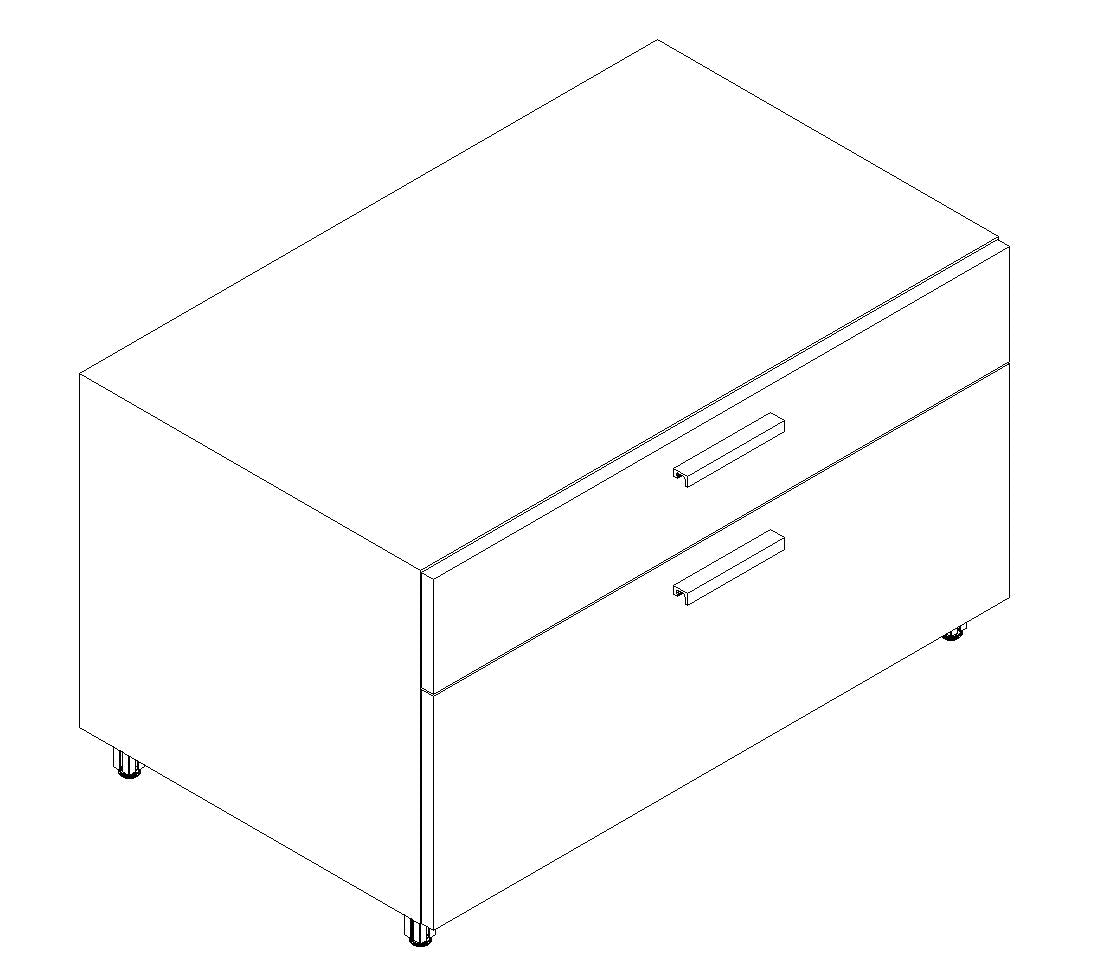 Qi Lateral 1" sq. leg, Box/File, Lock,
