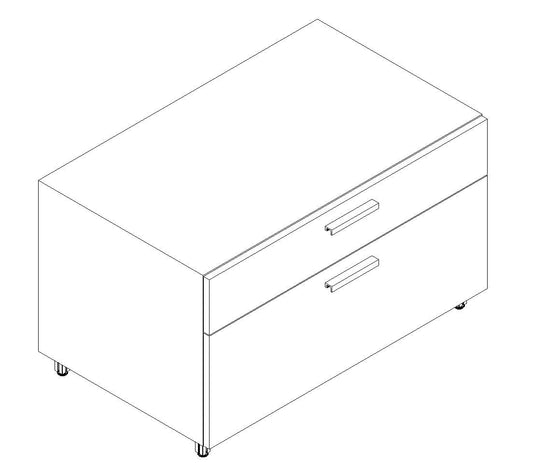 Qi Lateral 1" sq. leg, Box/File, Lock,