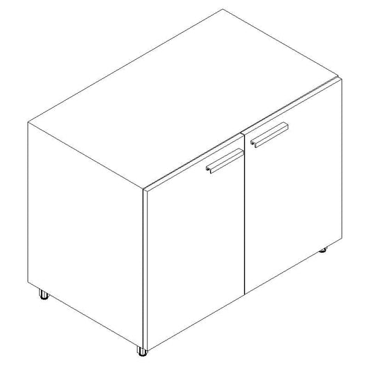 Qi Storage 1" sq. leg, Doors, Lock