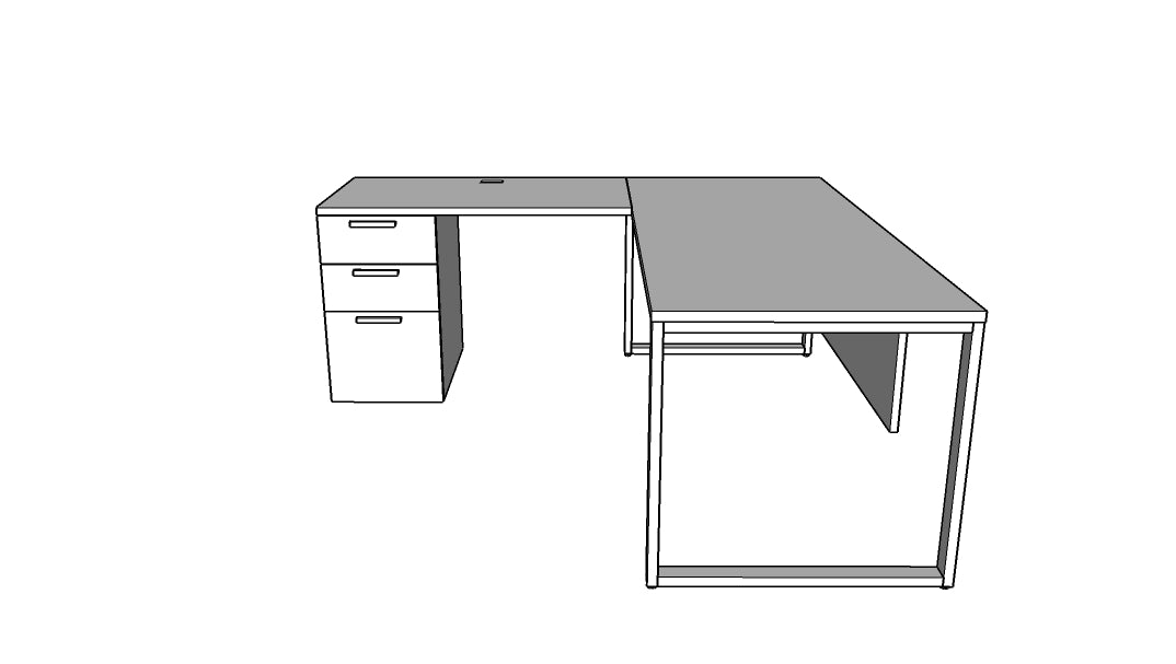 QITO002 - Qi Desk - O Leg with Pedestal