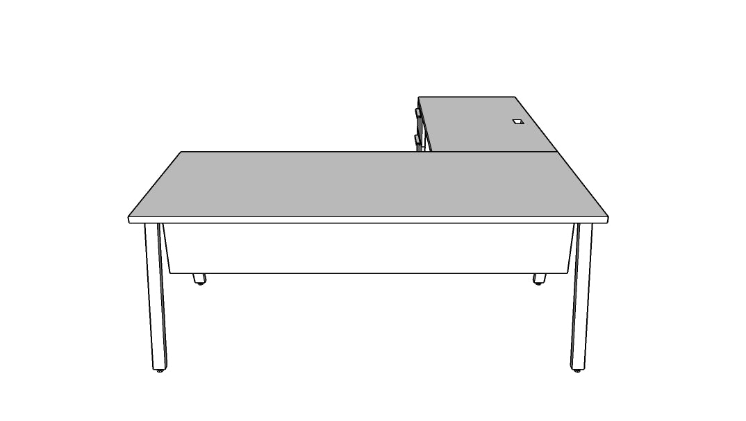 QITV002 - Qi Desk Suite - V Leg with Credenza Return