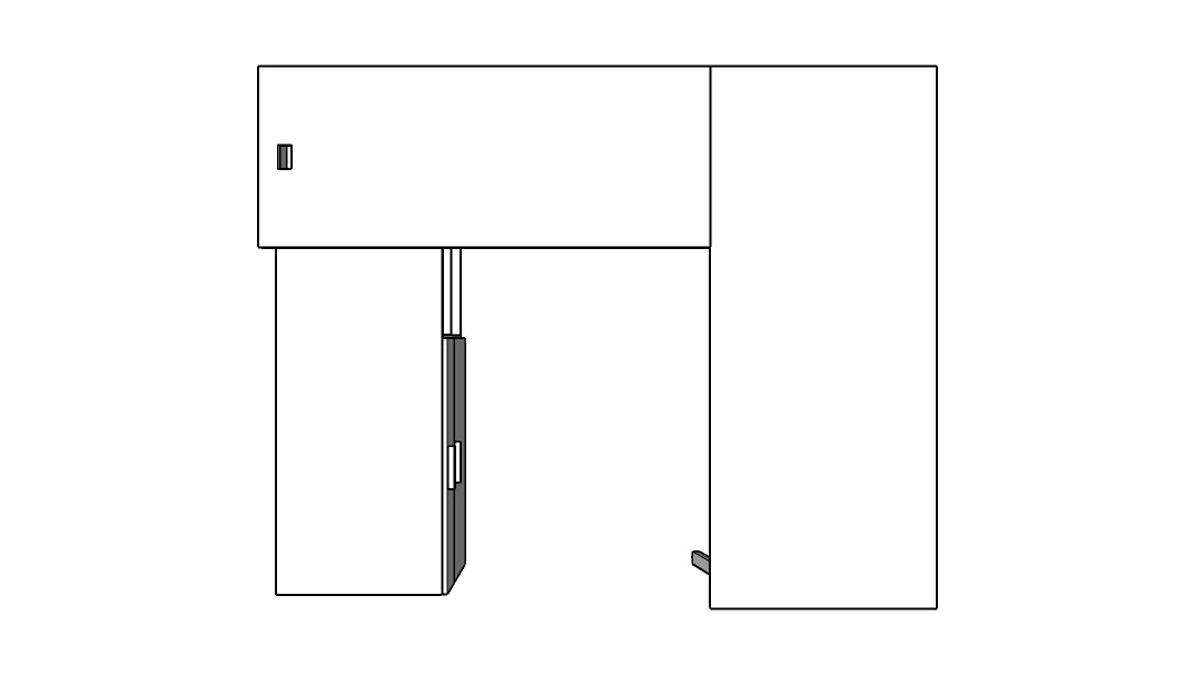 QITV003 - Qi Desk U-Suite - V Leg Desk with Return and Credenza
